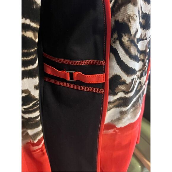 Vintage Brownstone Studio Red Black And Animal Print zip front jacket with buckl - Picture 6 of 8